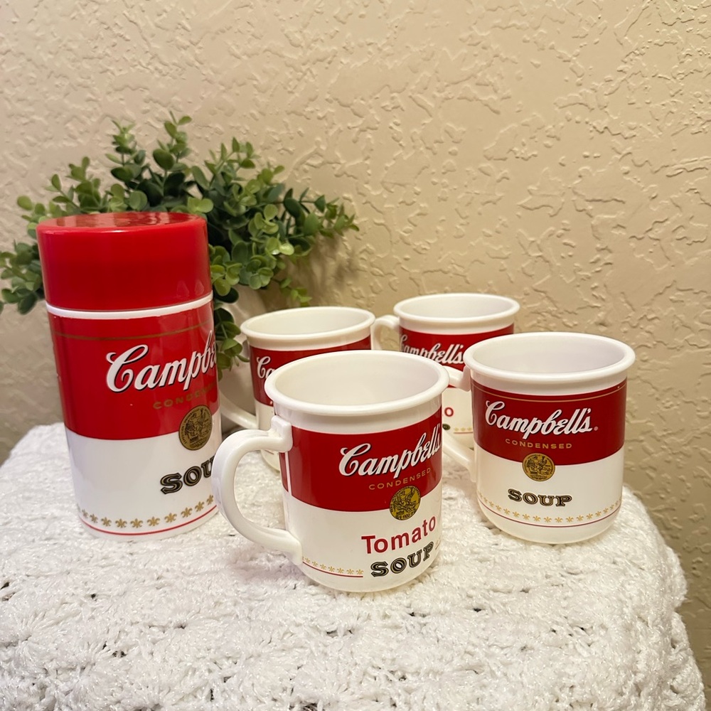 Lot Of Campbell Tupperware Soup Mugs & A Can Collection Mugs - Picture 3 of 9